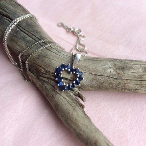 Blue stone heart pendant